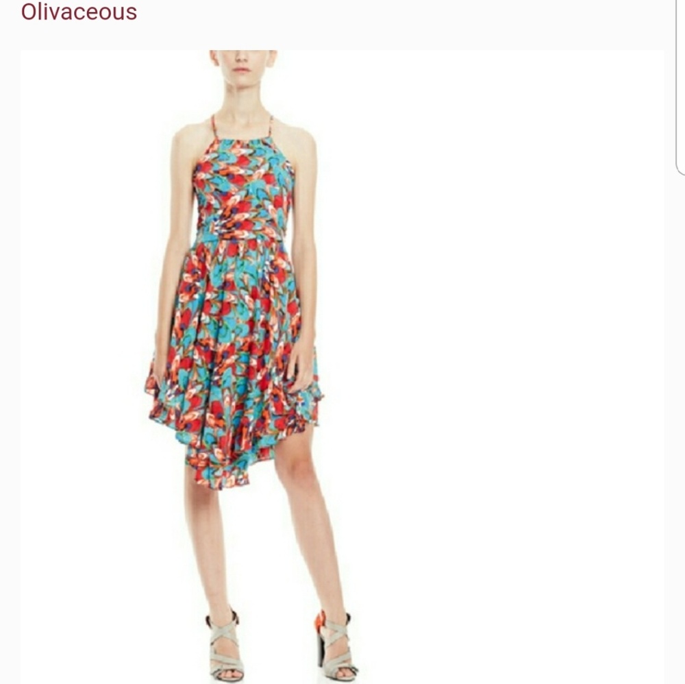 OLIVACEOUS printed dress